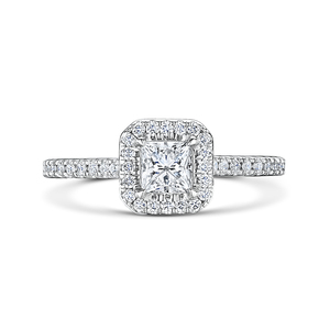 Princess Cut Diamond Halo Ring 086cts