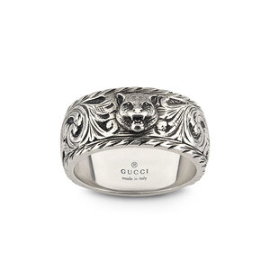 Gucci Garden Man Aged Silver Ring