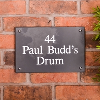 Slate House Sign 3 line 30.5 x 20cm - smooth slate