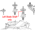 Click to view product details and reviews for Mountfield Deck Left Blade Shaft 125020802 0.