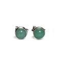 Click to view product details and reviews for Small Round Stud Earrings In Silver And Aventurine Default Title.