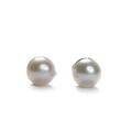 Click to view product details and reviews for Minimal Small Round Stud Earrings In Silver And White Pearl Default Title.