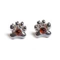 Click to view product details and reviews for Paw Print Stud Earrings In Silver And Amber Default Title.