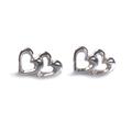 Click to view product details and reviews for Heart Link Stud Earrings In Silver Default Title.