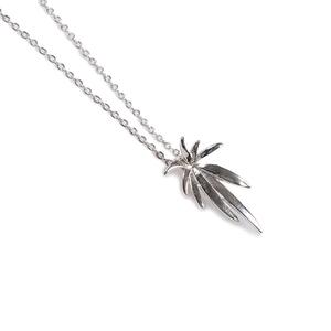 Palm Burst Necklace In Silver 22 56cm
