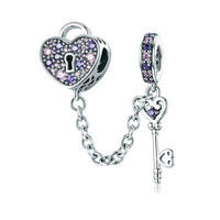 Love Heart Lock And Key Charm