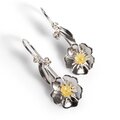 Click to view product details and reviews for Beautiful Buttercup Hook Earrings In Silver And Yellow Amber Default Title.