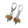 Click to view product details and reviews for Beech Leaf Earrings In Silver And Cognac Green Yellow Amber Cognac Yellow Green.