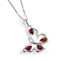Click to view product details and reviews for Large Butterfly Necklace In Silver And Amber 18 455cm Cognac.