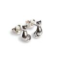 Click to view product details and reviews for Miniature Cat Stud Earrings In Silver Default Title.