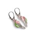 Click to view product details and reviews for Tropical Pink And Green Parrot Earrings In Silver Default Title.
