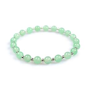 Stretch Bead Bracelet In Silver And Aventurine Default Title