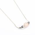 Click to view product details and reviews for Delicate Single Stone Necklace In Silver And Rose Quartz Default Title.