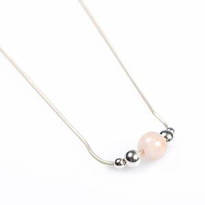 Delicate Single Stone Necklace In Silver And Rose Quartz Default Title
