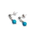 Click to view product details and reviews for Drop Ball Earrings In Silver And Turquoise Default Title.