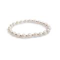Click to view product details and reviews for Stretch Bead Bracelet In Silver And Pearl Default Title.