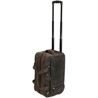 San Babila Antique / Vintage Leather Wheeled Holdall - Carry On - Mud