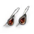 Click to view product details and reviews for Avocado Drop Earrings In Silver And Cognac Amber Default Title.