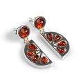 Click to view product details and reviews for Orange Slice Fruit Drop Earrings In Silver And Cognac Amber Default Title.