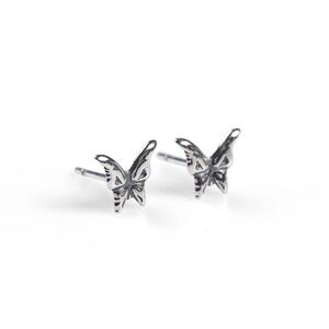Miniature Butterfly Stud Earrings In Silver Default Title