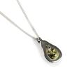 Click to view product details and reviews for Avocado Necklace In Silver And Green Amber 16 42cm Green.