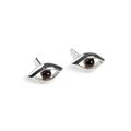 Click to view product details and reviews for Evil Eye Stud Earrings In Silver And Amber Default Title.