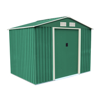 8ft X 6ft Dark Green Metal Garden Storage Shed Zinc Floor Frame