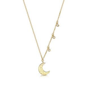 Rox Celestial Gold Vermeil Plated Moon And Drop Pendant