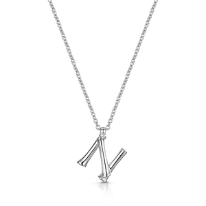 Rox Bamboo Sterling Silver Letter N Pendant
