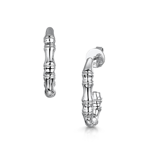 Rox Cane Silver Oval Hoop Earrings