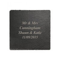 Engraved Square Slate Coaster