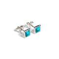 Click to view product details and reviews for Square Stud Earrings In Silver And Turquoise Default Title.