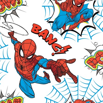 Spiderman Pow Wallpaper White / Multi Graham and Brown 108553