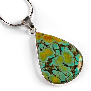 Mountain Tibetan Turquoise Necklace Natural Designer Gemstone 16 42cm