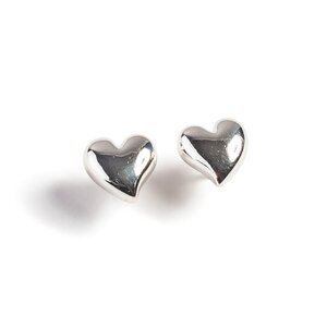 Floating Heart Stud Earrings In Silver Default Title
