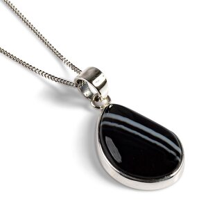 Black Onyx Marble Necklace Natural Designer Gemstone 16 40cm