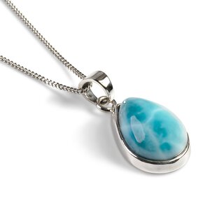 Sweet Larimar From Dominican Republic Necklace Natural Designer Gemstone 16 42cm