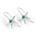 Click to view product details and reviews for Starfish Hook Earrings In Silver And Turquoise Default Title.