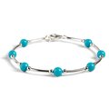 Click to view product details and reviews for Bead Tube Bangle In Silver And Turquoise Default Title.
