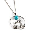 Click to view product details and reviews for Cuddling Cats Necklace In Silver And Turquoise 16 40cm.
