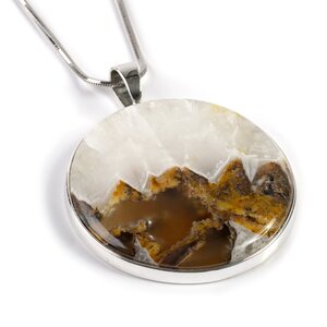 Priday Plume Agate Necklace Natural Designer Gemstone 16 40cm