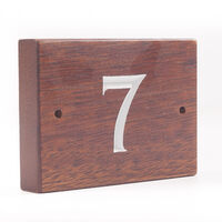 1 Digit Solid Iroko Wood House Number