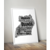 Personalised Uganda Word Art Map