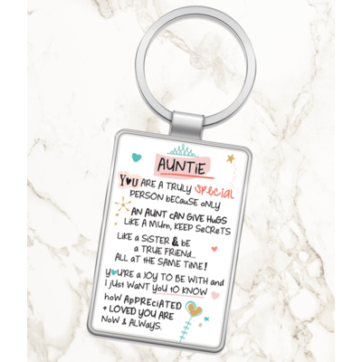 Auntie You Are A Truly Special Person - Metal Keyring