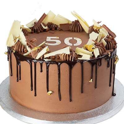 Triple Choc Numbered Birthday Cake - 80Th Birthday Cake / Medium (8" Diameter)