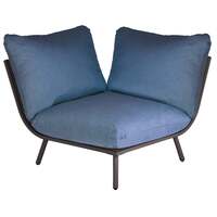 Alexander Rose Beach Lounge Corner Module - Flint Frame, Flint Frame,Blue Cushion