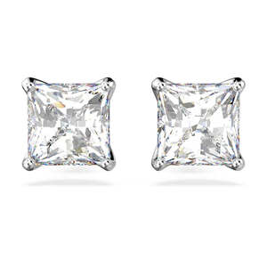 Swarovski Attract Stud Earrings Square Cut Crystal White Rhodium Plated 5430365