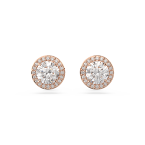 Swarovski Constella Stud Earrings Round Cut Pav233 White Rose Gold Tone Plated 5636275