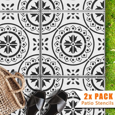 Morello Patio Stencil - Square Slabs - 600mm - 4x Small Pattern / 1 pack (1 stencil)