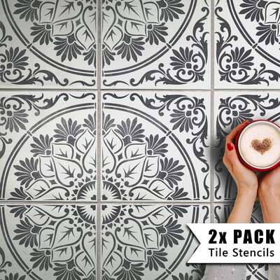 Varanasi Tile Stencil - 23.5" (595mm) / 2 pack (2 stencils)